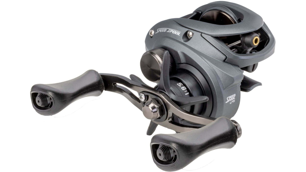 Lew’s Speed Spool Baitcast Reel, 9+1 Bearings, 5.6-1 Ratio, Aluminum Frame, Graphite Sideplate, MCS Braking System, Speed Gears, P2 Super Pinion, Rulon Drag, RH Retrieve, Gray, SS1SG3