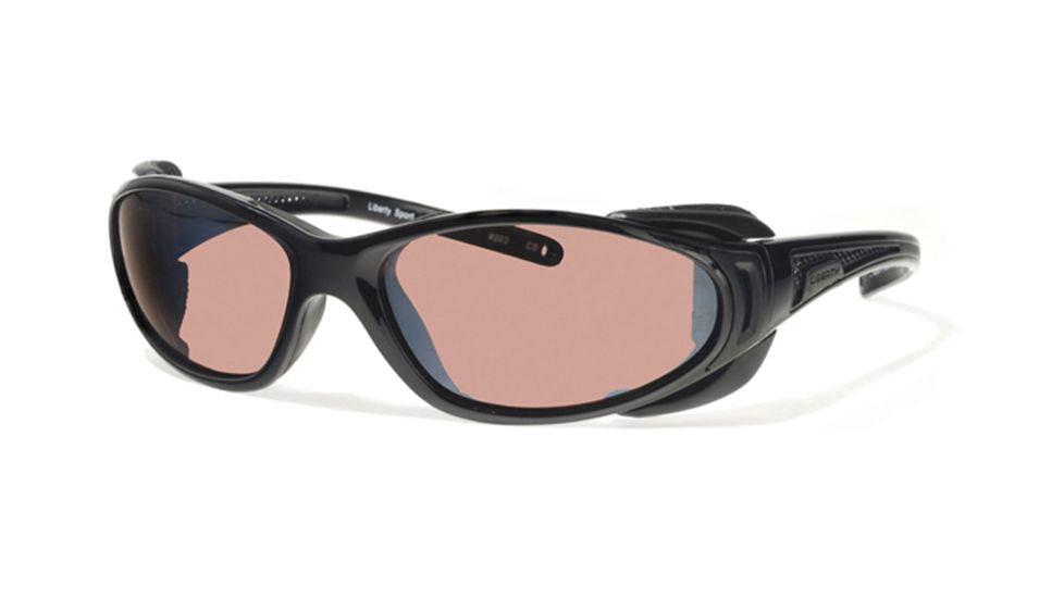 Liberty Sport Suns CHOPPERProtective Eyewear Shiny BlackFrame,Rose Amber Lens, Unisex CHOPPRSBMB6117140DSL