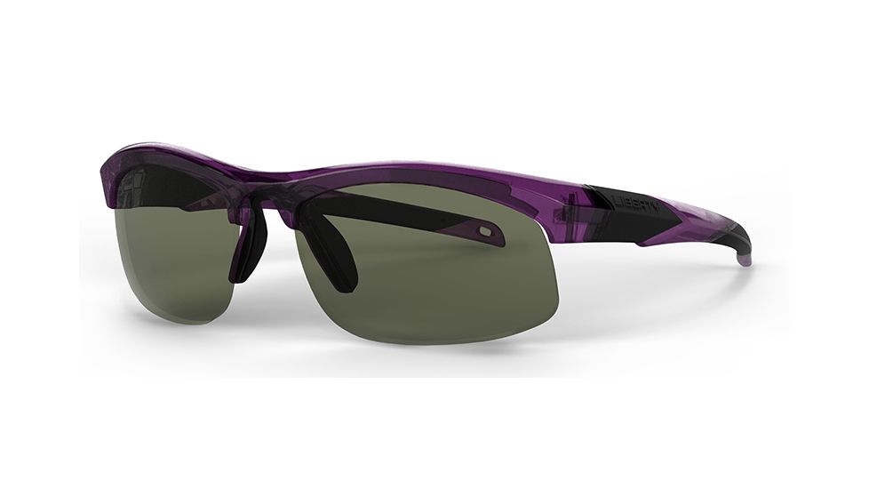 Liberty Sport Suns IT-20 A Protective Eyewear Translucent Purple Frame,Grey/Green w. silver flash Lens, Women IT20-APURP6220135FP