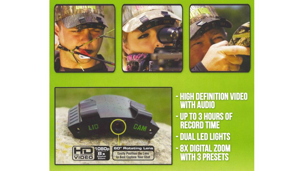 Lidcam HD-1 8x Action Camera, 1080p, Black, LIDCAM-HD1