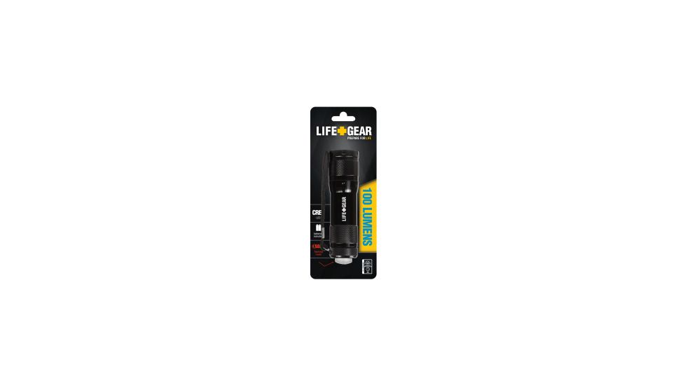 Life Gear 100 Lumen Mini Max Tactical Flashlight, Black LG09-10118-MT3-Black