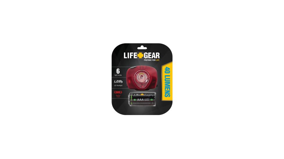Life Gear Red LED 40 Lumen GLOW Headlamp, Red LG05-60205-RED