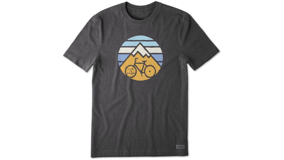 Life Is Good Crusher Tee Clean Mountain Bike T-Shirt - Mens, Heather Night Black, Small, 55425-S