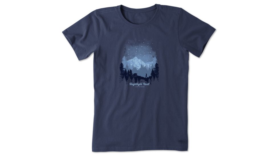Life Is Good Crusher Tee Highlight Real T-Shirt - Womens, Darkest Blue, Large, 55528-L