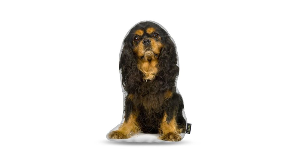 Lifelike Pillows Custom Dog Shaped Pillow, King Charles, Black, 16 inch Tall/4 inch Thick, DOG18-SH-16