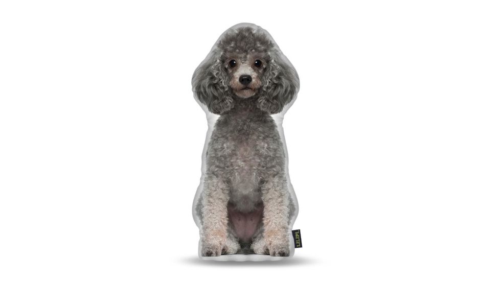 Lifelike Pillows Custom Dog Shaped Pillow, Poodle, Gray, 16 inch Tall/4 inch Thick, DOG23-SH-16