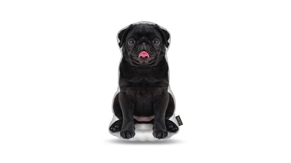 Lifelike Pillows Custom Dog Shaped Pillow, Pug, Black, 16 inch Tall/4 inch Thick, DOG24-SH-16