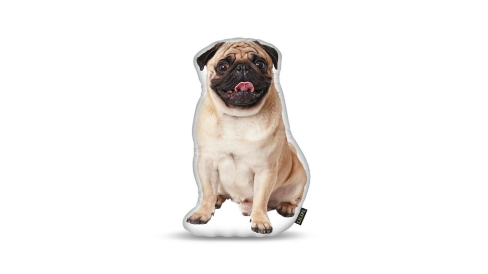 Lifelike Pillows Custom Dog Shaped Pillow, Pug, Fawn, 16 inch Tall/4 inch Thick, DOG25-SH-16