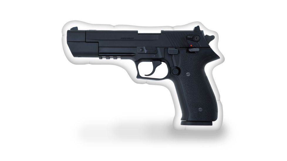 Lifelike Pillows Sig Handgun Pillow, 12x8x4, Multi, Small, OPT01-P226101-SH12
