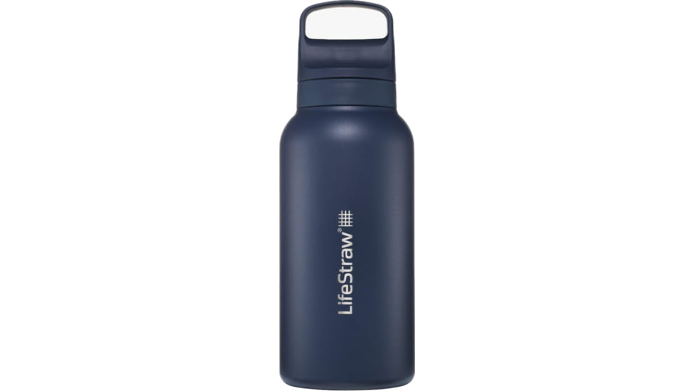 LifeStraw Go Stainless Steel 1 L Water Bottle w/Filter, Aegean Sea, 1 Liter, LGV41SASWW