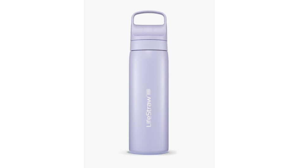 LifeStraw Go Stainless Steel 18oz Water Bottle w/Filter, Provence Purple, LGV418PPWW