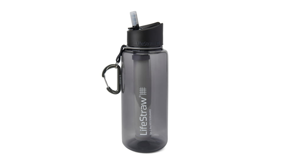 LifeStraw Go Water Bottle with Filter Tritan Renew, Gray, 1 Liter, LGOTR1LGR09