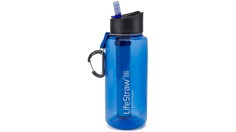 LifeStraw Go Water Filter Bottle, 1 Liter, Blue, One Size, LSG1LTBL09