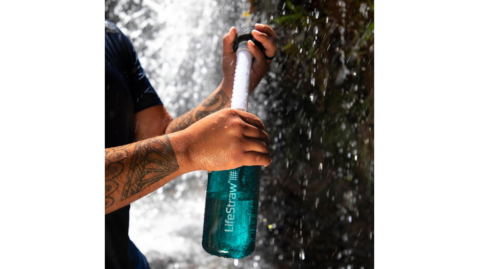 LifeStraw Go Water Filter Bottle, 1 Liter, Dark Teal, One Size, LSG1LTDT09