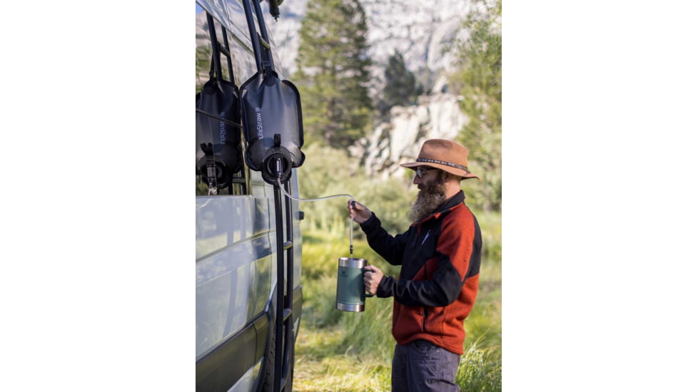 LifeStraw Large Capacity Gravity Water Filter System w/Safe Water Storage Bag, One Size, Dark MountIn Grey, 8 Liter, LSPS8LBAN1