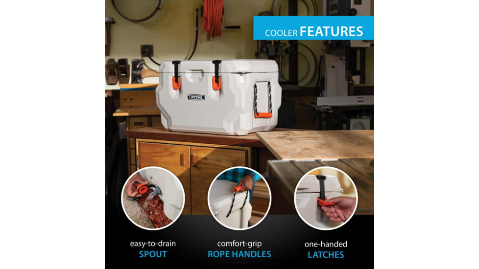 Lifetime Products 48 Quart High Performance Cooler, Pumice/Green, 91074