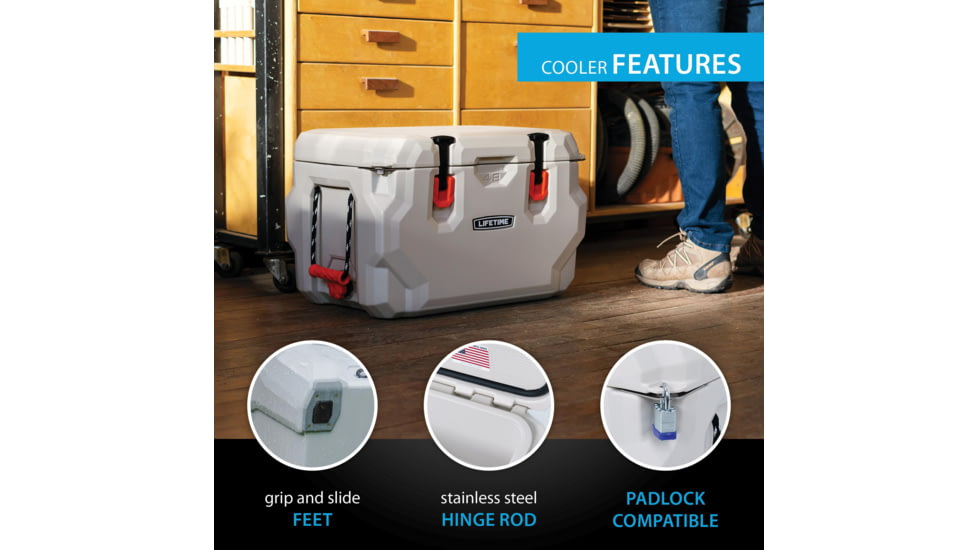 Lifetime Products 48 Quart High Performance Cooler, Pumice/Green, 91074