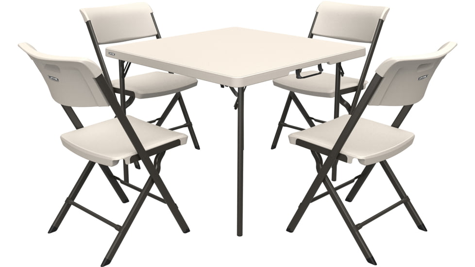 Lifetime Products 37-Inch Fold-In-Half Table and 4 Chairs Set