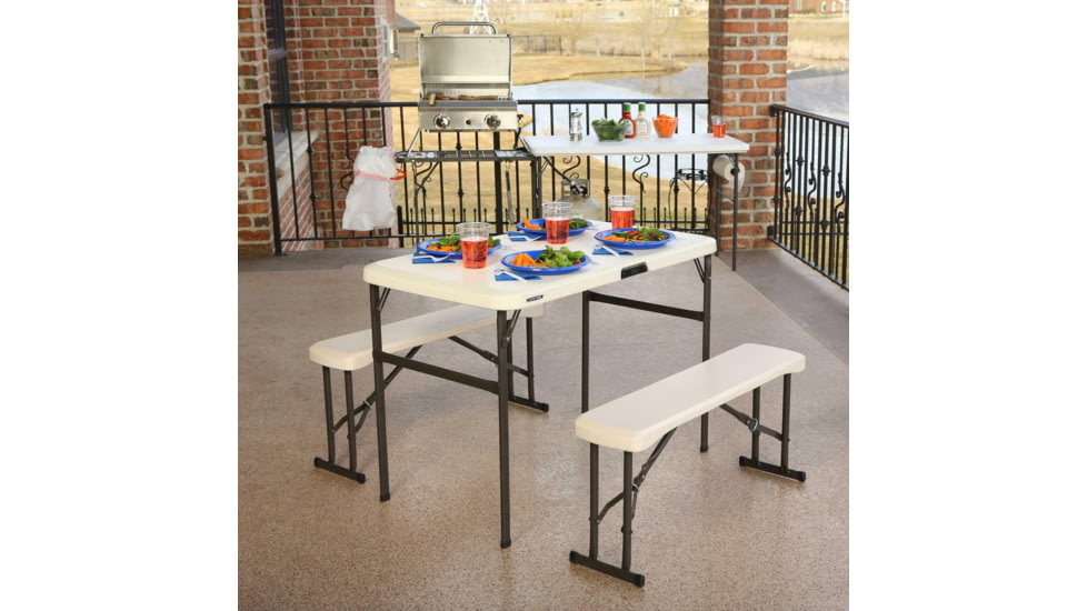 Lifetime Products Folding Picnic Table with Benches