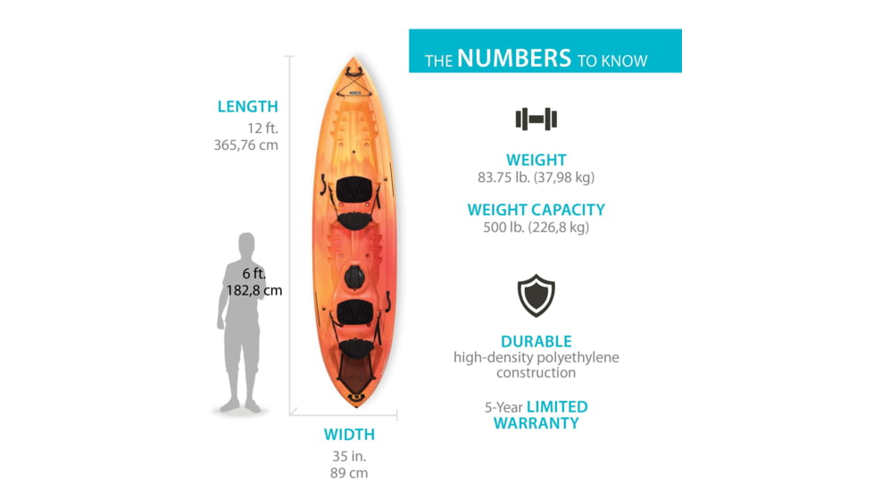 Lifetime Products Spitfire 12T Tandem Sit-On-Top Kayak w/Paddles