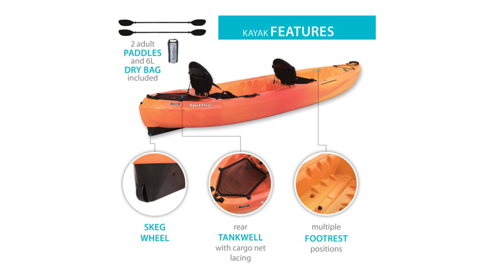 Lifetime Products Spitfire 12T Tandem Sit-On-Top Kayak w/Paddles
