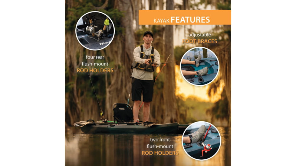 Lifetime Products Manta Angler 100 Fishing Kayak, Aurora Fusion, 91302