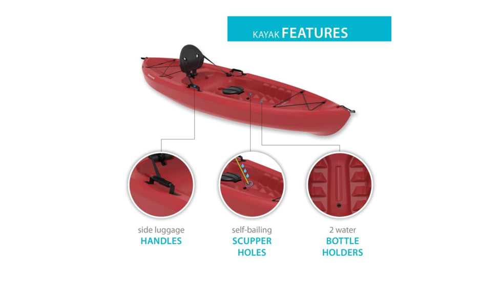 Lifetime Products Tamarack 100 Sit-On-Top Kayak w/Paddle, Red, 90486