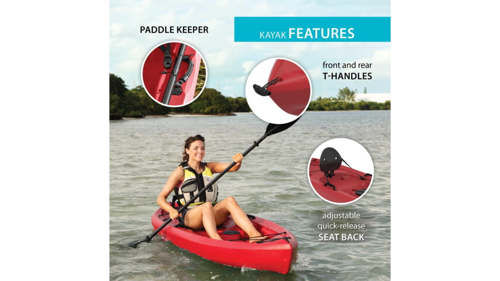 Lifetime Products Tamarack 100 Sit-On-Top Kayak w/Paddle, Red, 90486