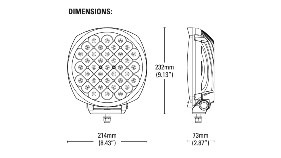 Lightforce Performance Lighting Genesis LED 140W 2 Power Positioning - Single, 8 inch, DL210LED-GJQC