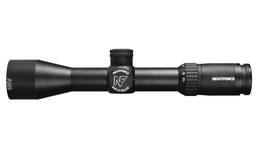 NightForce SHV 3-10x42mm .250 MOA, Rifle Scope, Forceplex Reticle, Non-Illuminated, Black, Full-Size, C583