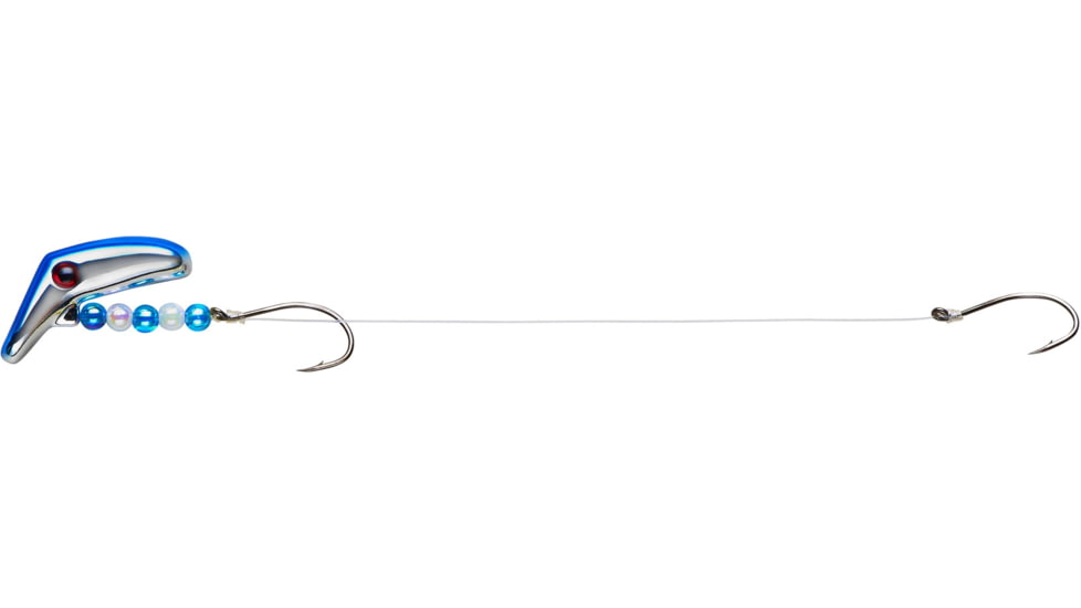 Lindy Lil Guy Fishing Rig With 36in 14 Lb Fluorocarbon Leader, Floating, Silver/Blue, 1in, LLG155