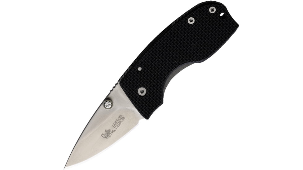 Linton Cutlery Linerlock Black Nylon Folding Knife, 2.5in Closed, 1.75in Satin ATS-34 Blade, Black Nylon Handle, Synthetic Sheath, L92027222