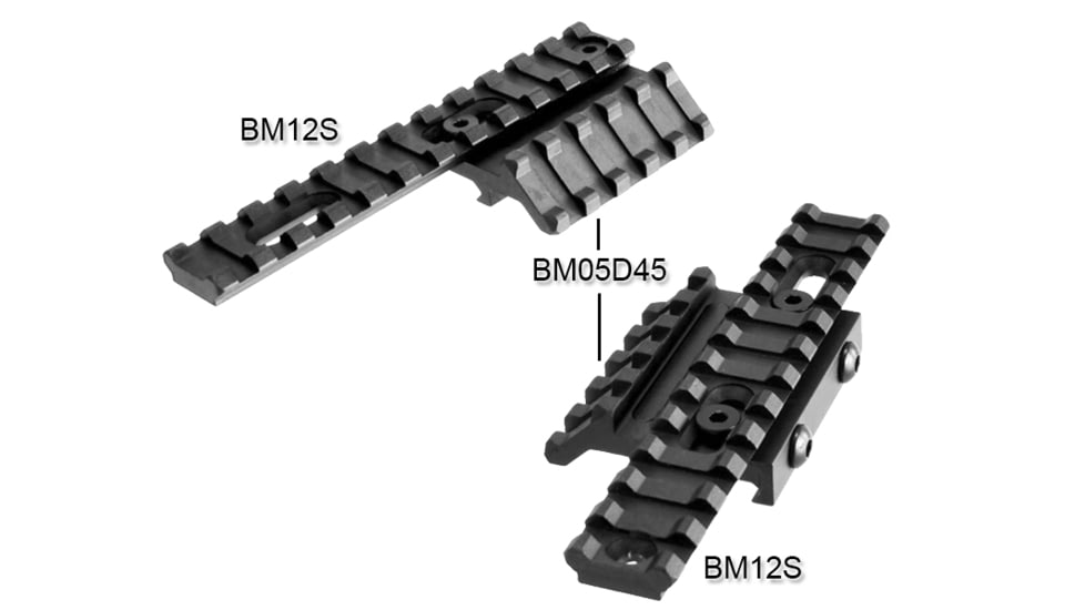Lion Gears 45 Degree Angle Mount, 2.16in, 5 Slots, Black, Short, LG-BM05D45