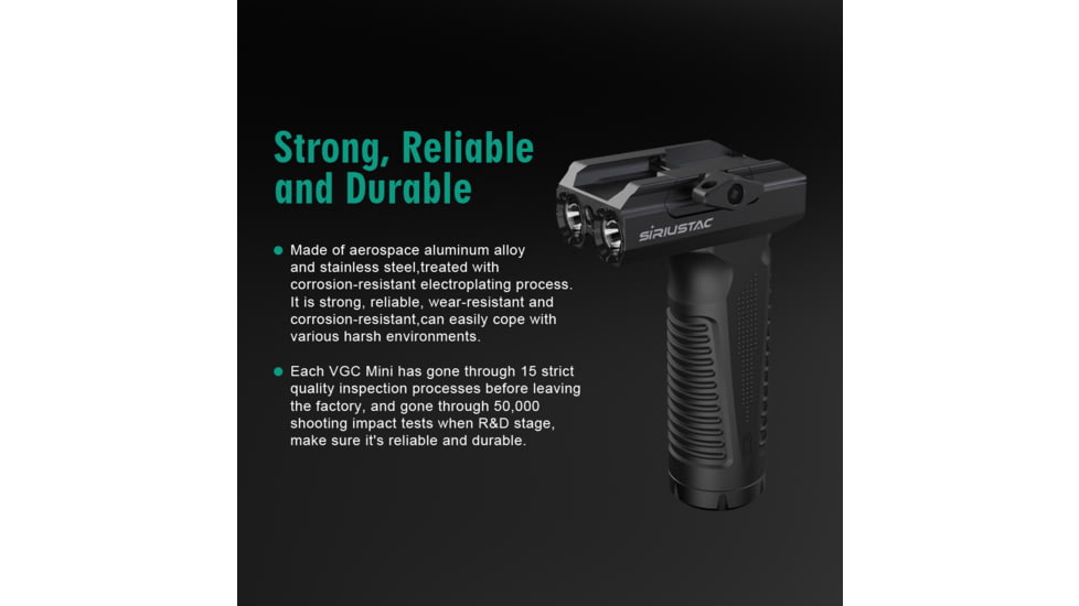 Lion Gears Compact Foregrip w/ 2000 Lumen Flashlight / Green Laser Combo