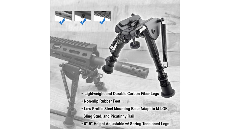 Lion Gears M-Lok Low Profile Carbon Fiber Bipod