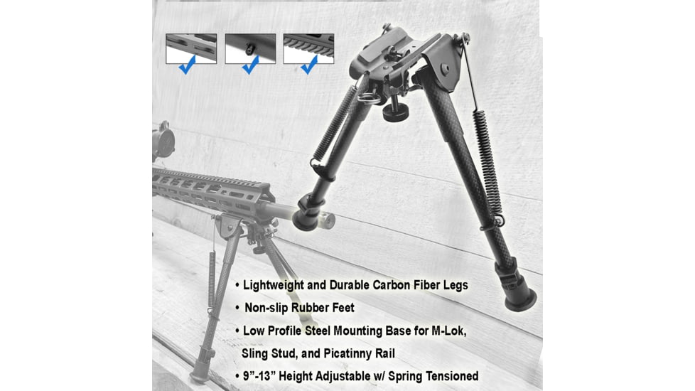 Lion Gears M-Lok Low Profile Carbon Fiber Bipod