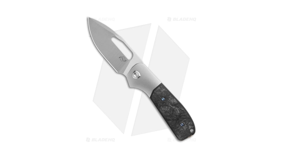 Liong Mah Designs Field Duty Folding Knife, 3.50in, CPM S90V Stainless Steel, Drop Point Blade, Carbon Fiber, Gray/Black Handle, Gray/Black/Gray, 8.23 inch, BHQ-182939