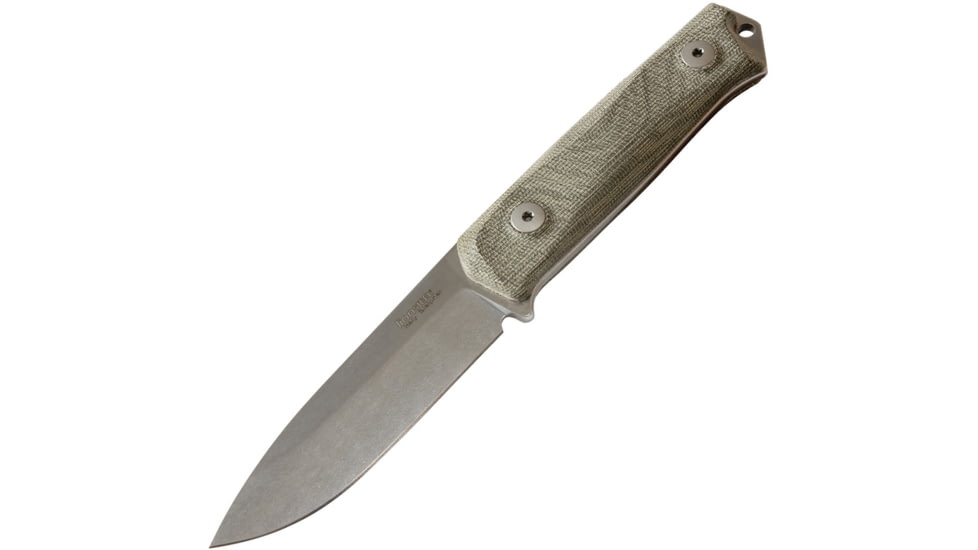 Lionsteel B41 Bushcraft Green Micarta Knife, 4.13 stonewash finish Sleipner tool steel blade, Green canvas micarta handle, B41 CVG