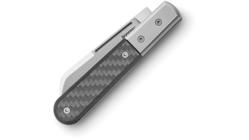 Lionsteel Barlow Dom Folding Knife, 3in, M390 Stainless, Satin Finish, DOM Style Blade, Carbon Fiber Handle, CK0115 CF