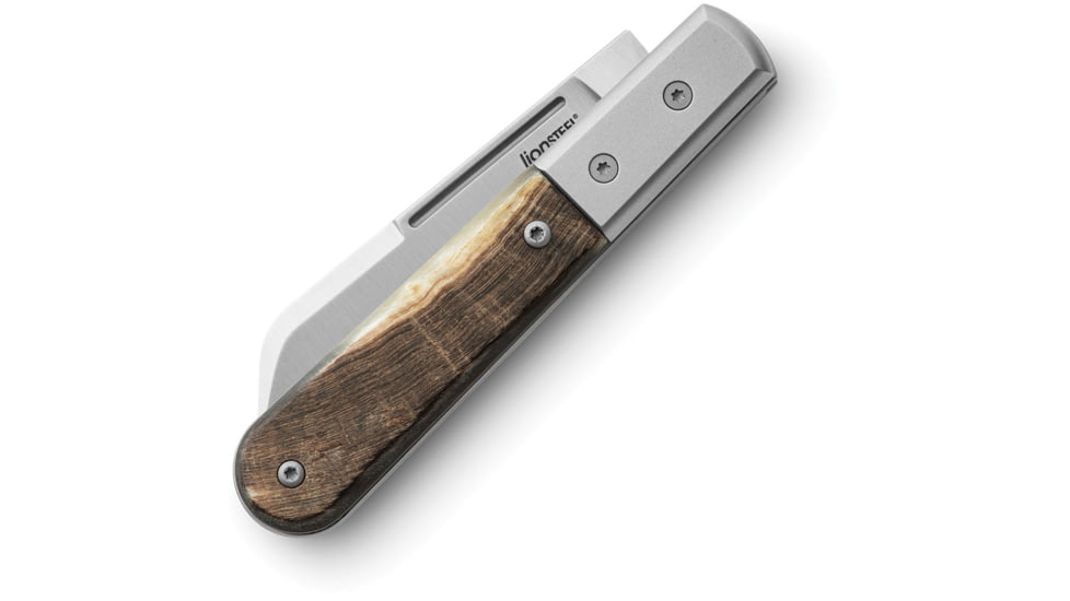 Lionsteel Barlow Dom Folding Knife, 3in, M390 Stainless, Satin Finish, DOM Style Blade, Ram's Horn Handle, CK0115 RM