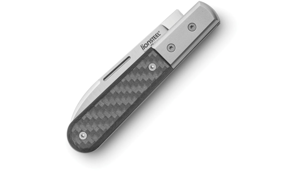 Lionsteel Barlow Roundhead Folding Knife, 3in, M390 Stainless, Satin Finish, Roundhead Blade, Carbon Fiber Handle, CK0111 CF