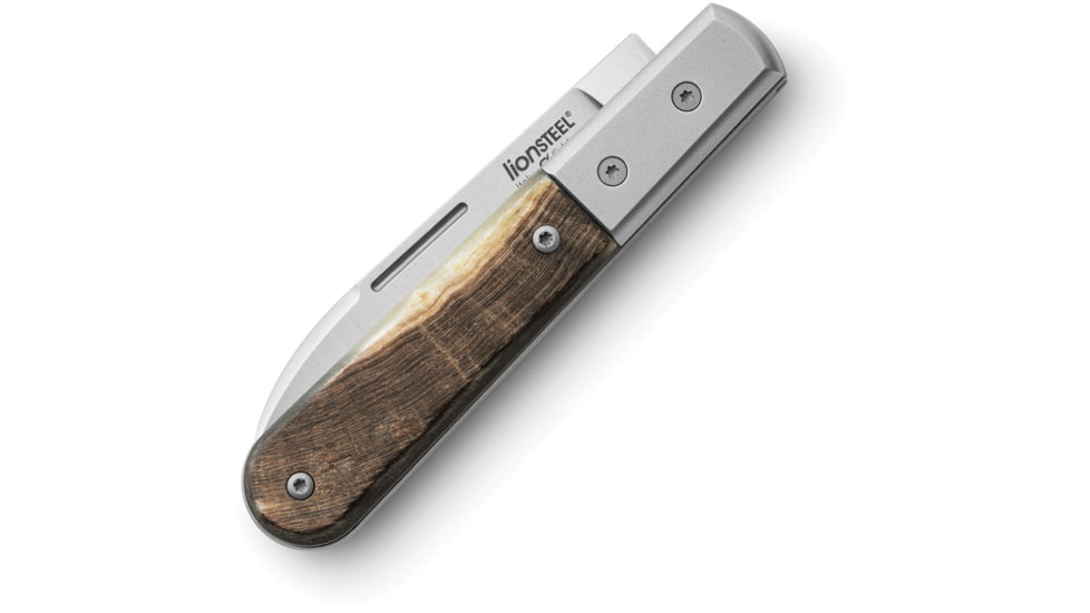 Lionsteel Barlow Roundhead Folding Knife, 3in, M390 Stainless, Satin Finish, Roundhead Blade, Ram's Horn Handle, CK0111 RM