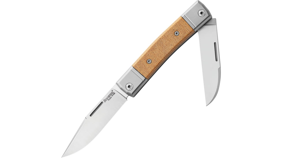 Lionsteel BestMan BM13 Slipjoint Canvas Folding Knife, Satin finish Bohler M390 stainless clip and Wharnc, Natural canvas micarta handle, BM13 CVN