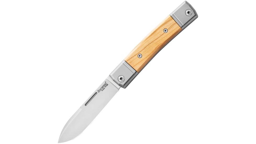 Lionsteel BestMan BM2 Slip Joint Olive Folding Knife, 2.88 satin finish Bohler M390 stainless drop poin, Olive wood handle, BM2 UL