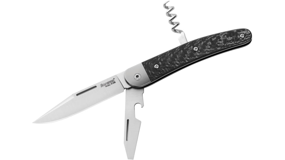 Lionsteel Jack Linerlock Carbon Fiber Knife, with screwdriver blade and corkscrew, JK3 CF