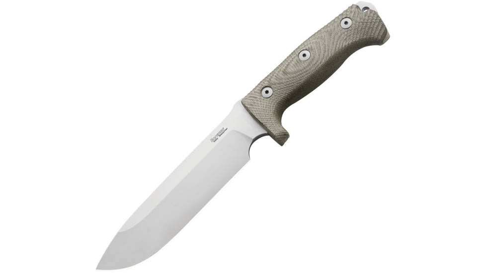 Lionsteel M7 Fixed Blade Satin Knife, 7 satin finish Sleipner tool steel blade, Green canvas micarta handle, M7 CVG