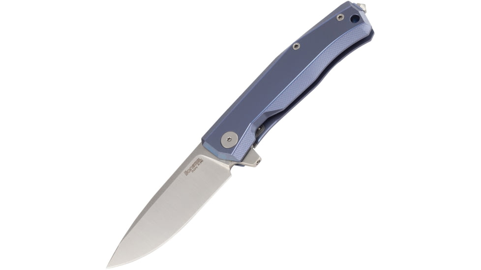 Lionsteel Myto Framelock Folding Knife, Blue, Blue anodized titanium handle, MT01 BL
