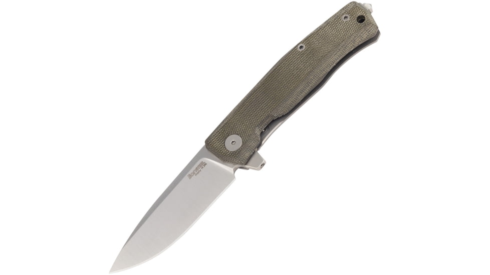 Lionsteel Myto Framelock Folding Knife, Green, Green micarta handle with titanium back handle, MT01 CVG