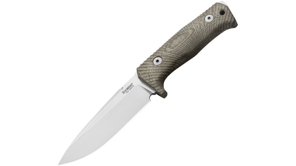 Lionsteel T5 Fixed Blade Knife, 10in Overall, 5 satin finish Niolox tool steel blade, Green canvas micarta handle, T5 CVG