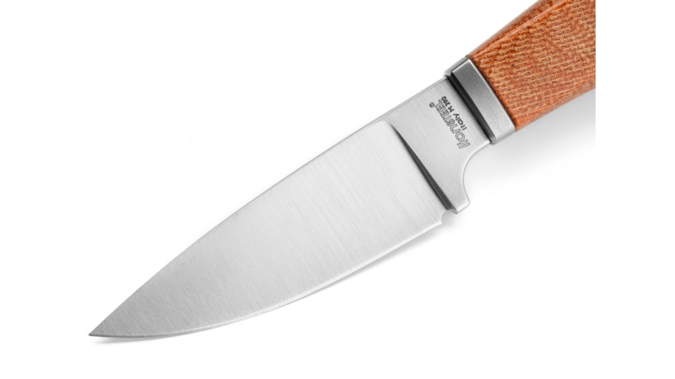 Lionsteel Willy Fixed Blade Knife, 3.1in, M390 Steel, Drop Point, Micarta/Ti Handle, Natural, WL1 CVN